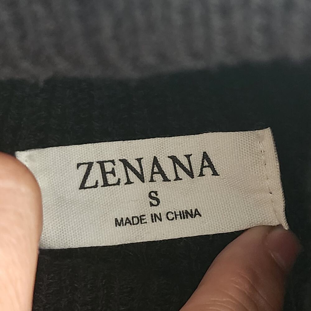 Zenana Oversized Cropped Turtleneck Sweater Black - Women's Size S - Picture 3 of 5